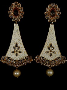 Reverse Ad Earrings With Meenakari Work